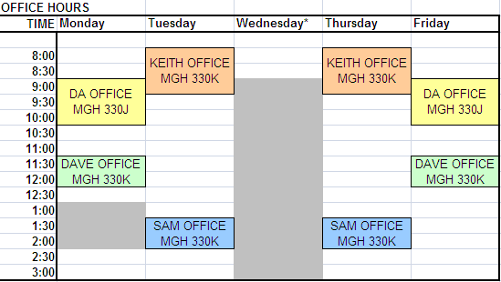 visual office hours schedule