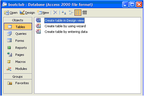 Screendump of main database window