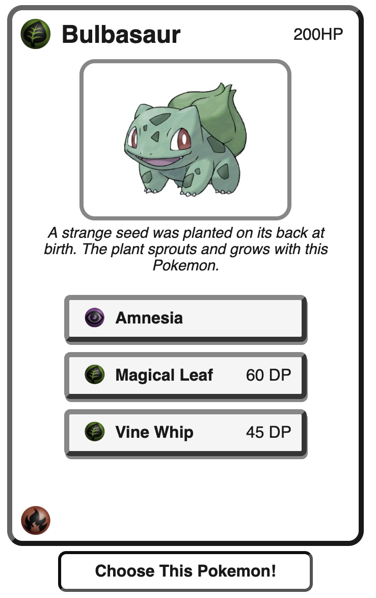 Bulbasaur card