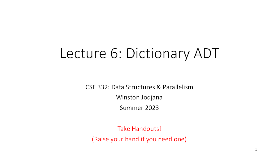 G Shared Drives CSE 332 23su Lectures 6 Dictionary Ink Cp3