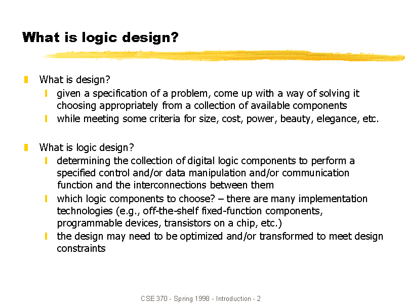 What Is Logic Design