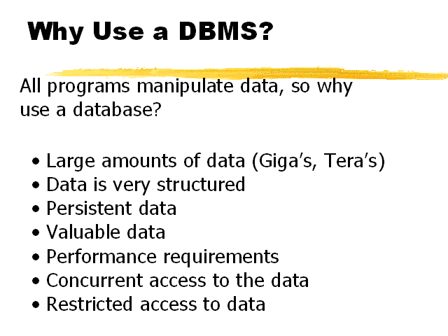 what are the 4 types of dbms