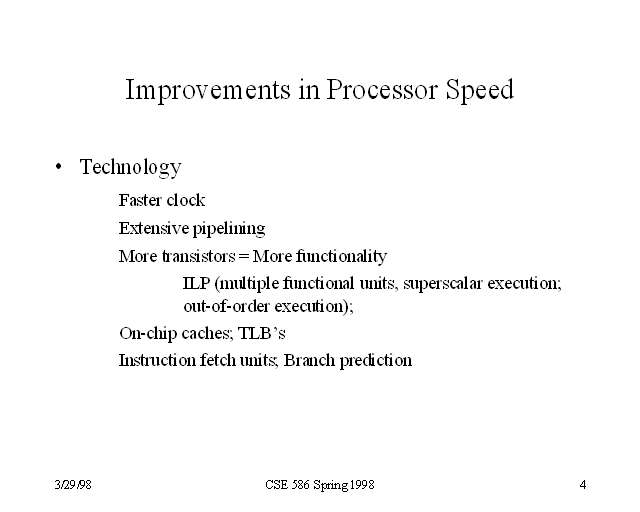 Improvements In Processor Speed