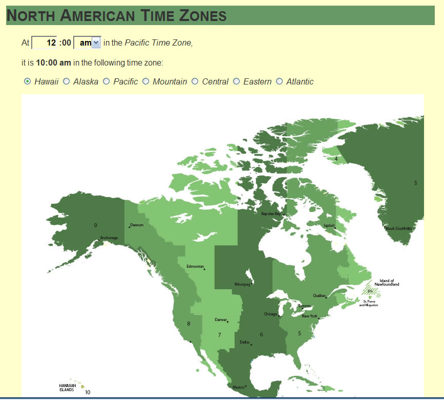 time zone page