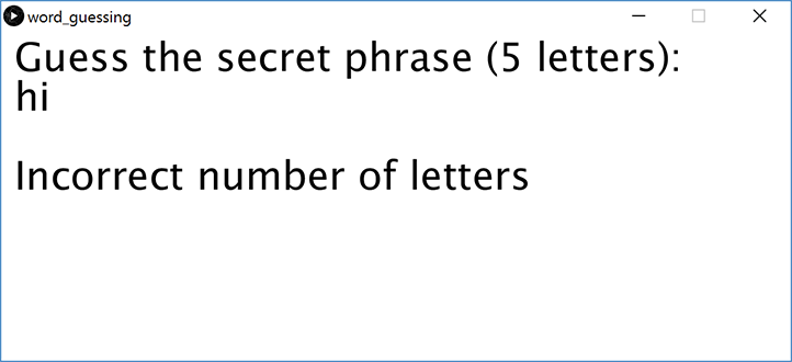 stage 1 wrong guess length