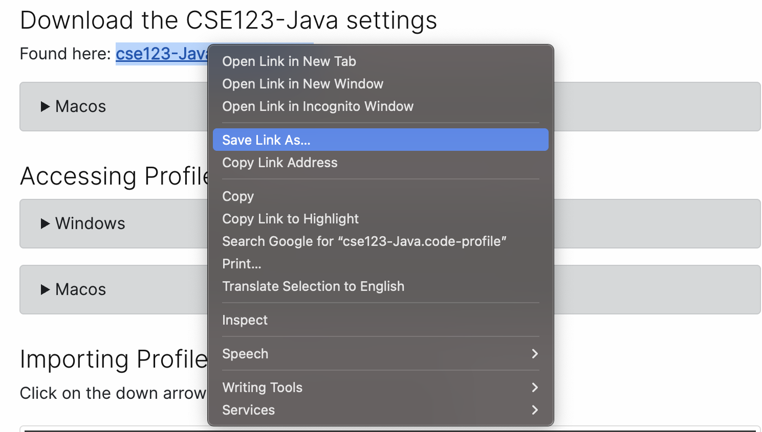 Safari rightclick menu to download file
