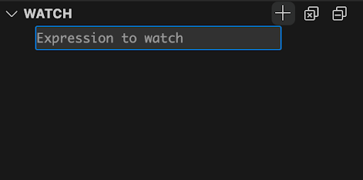 The watch that appears underneath the variables tab in the lefthand column on VSCode when using the debugger