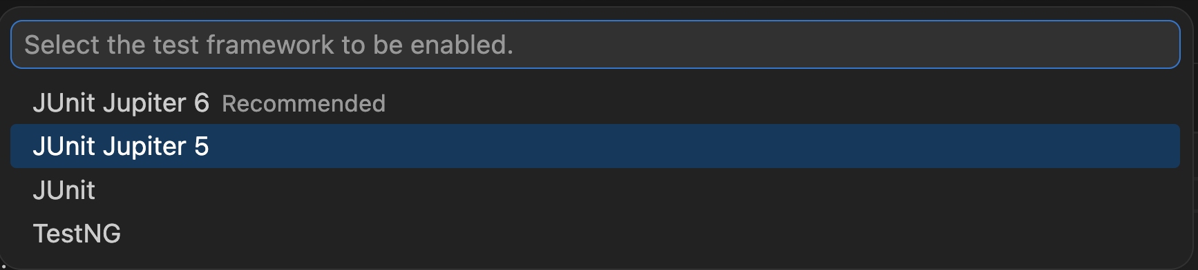 Interpreter selection popup menu