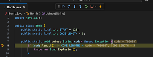 The debug toolbar that appears in the top middle of VSCode when using the debugger