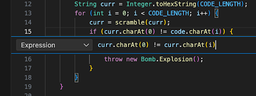 The menu after selecting add conditional breakpoint from the previous menu