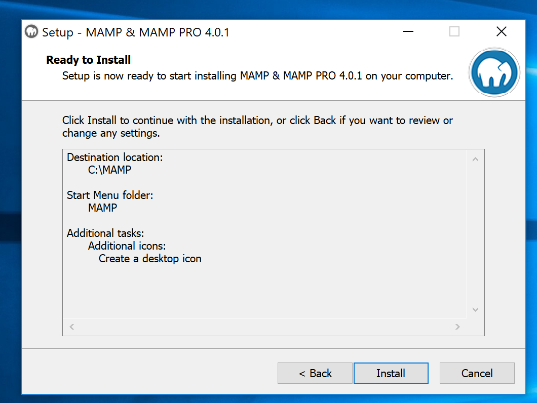 install mamp on windows