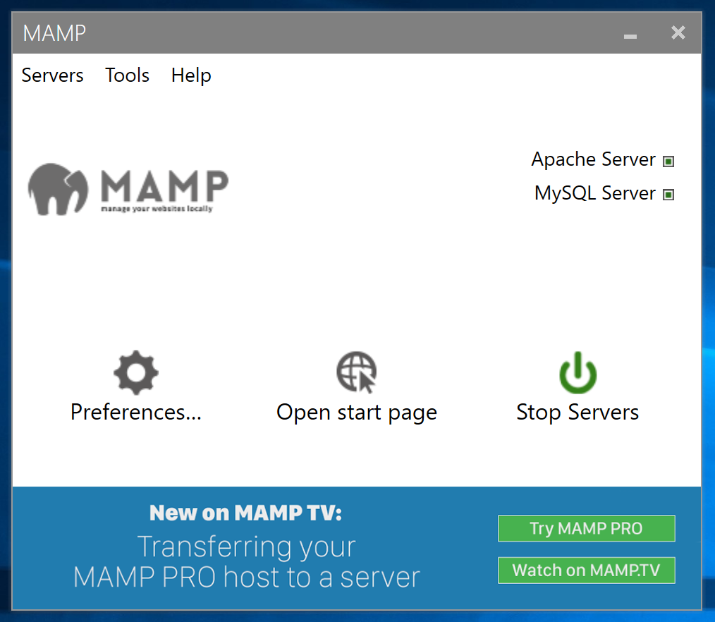 mamp for windows 10 not workinh