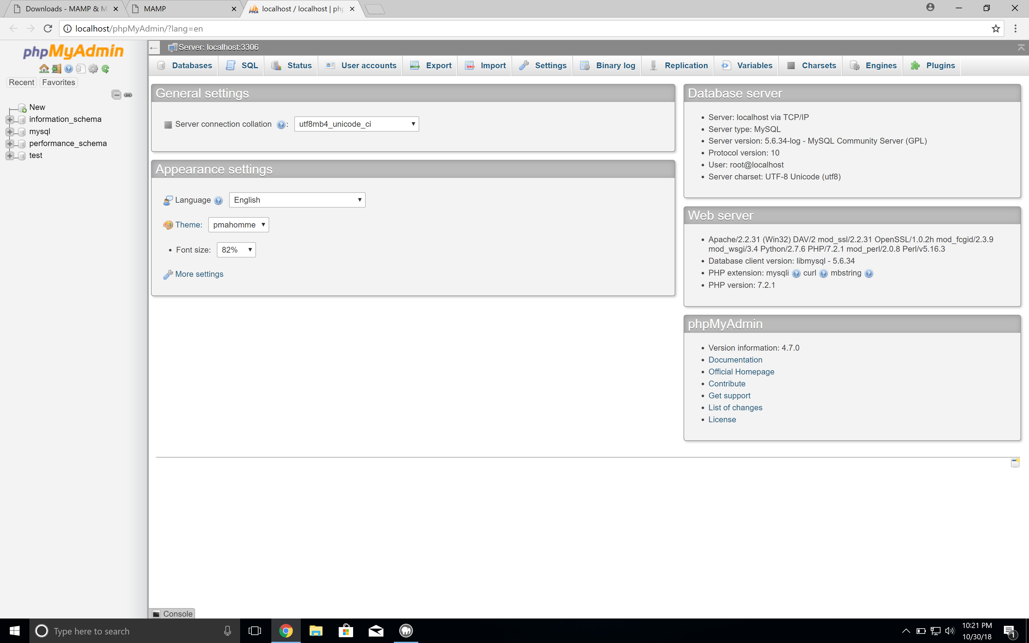 mamp phpmyadmin relation view