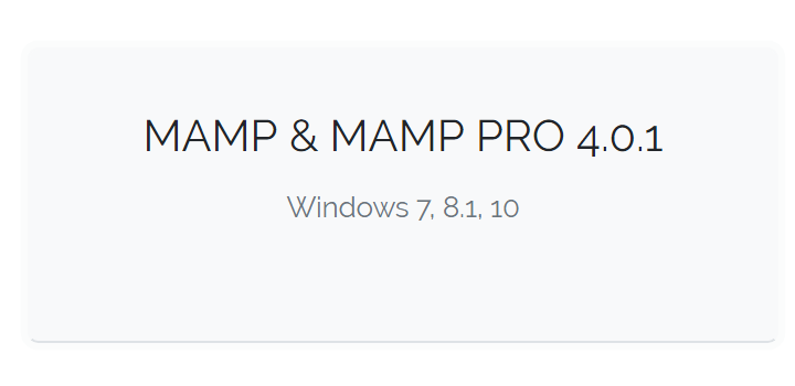 mamp for windows 10