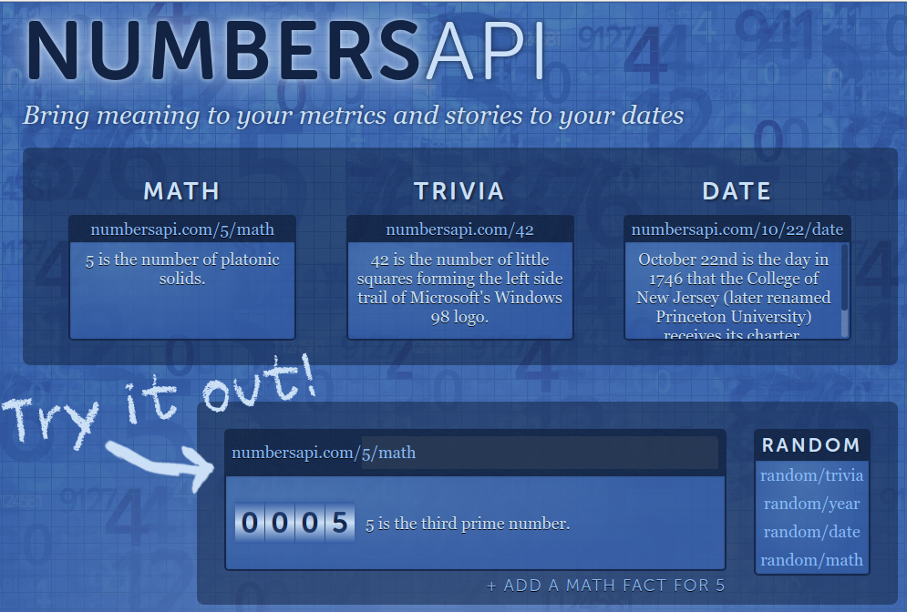 Numbers API screenshot