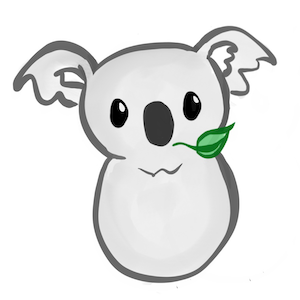 Koala drawing with a leaf by Melissa Hovik