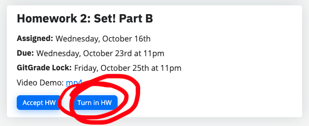 Homework 2 Turn in button