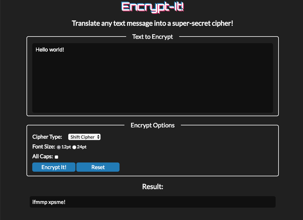 Encrypt-It solution output