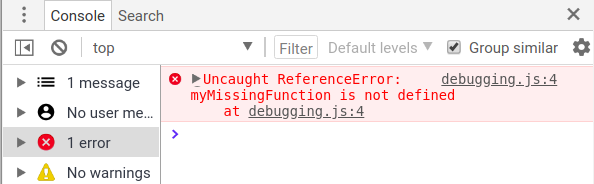 Chrome JS error
