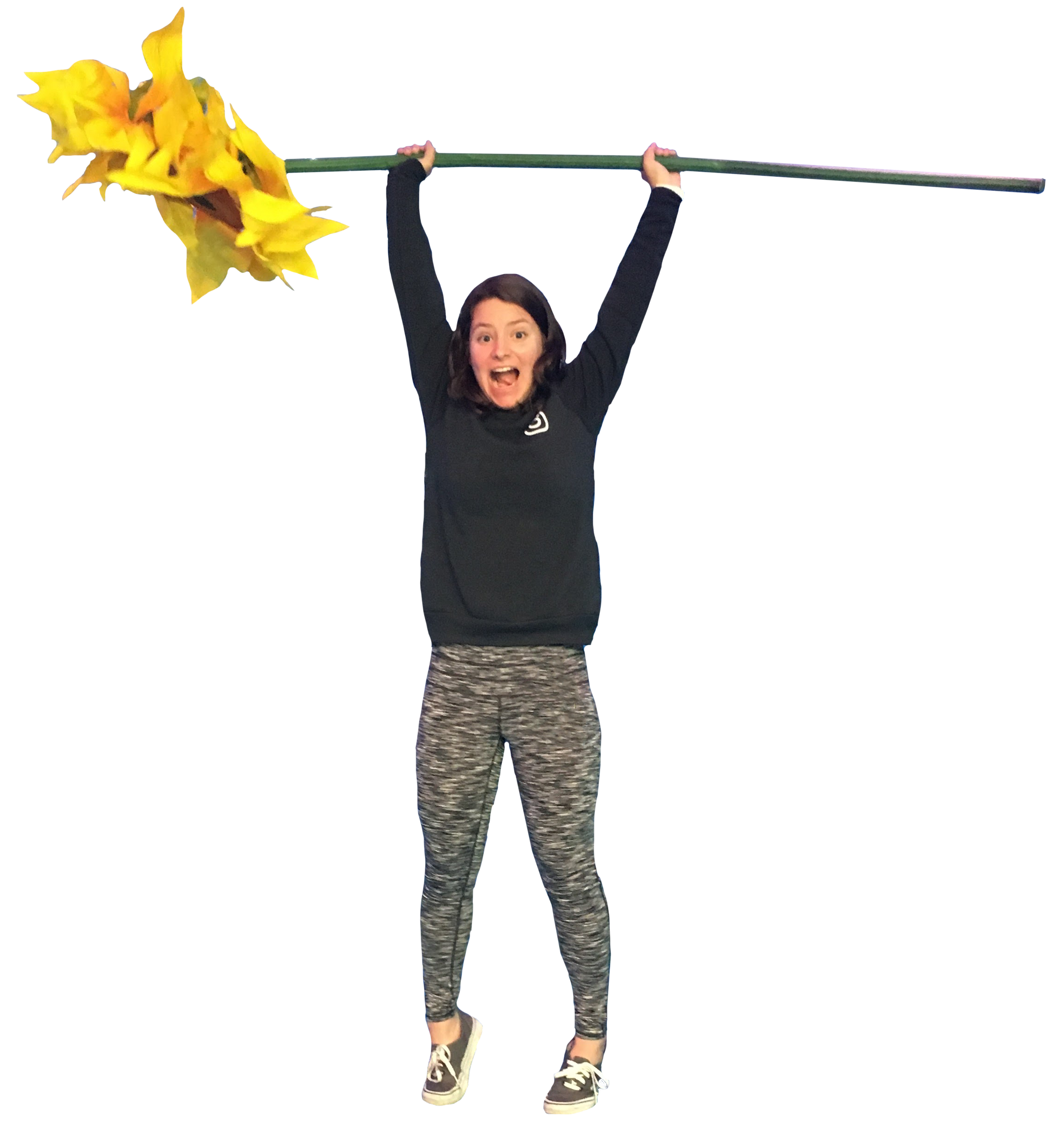 me with a giant flower