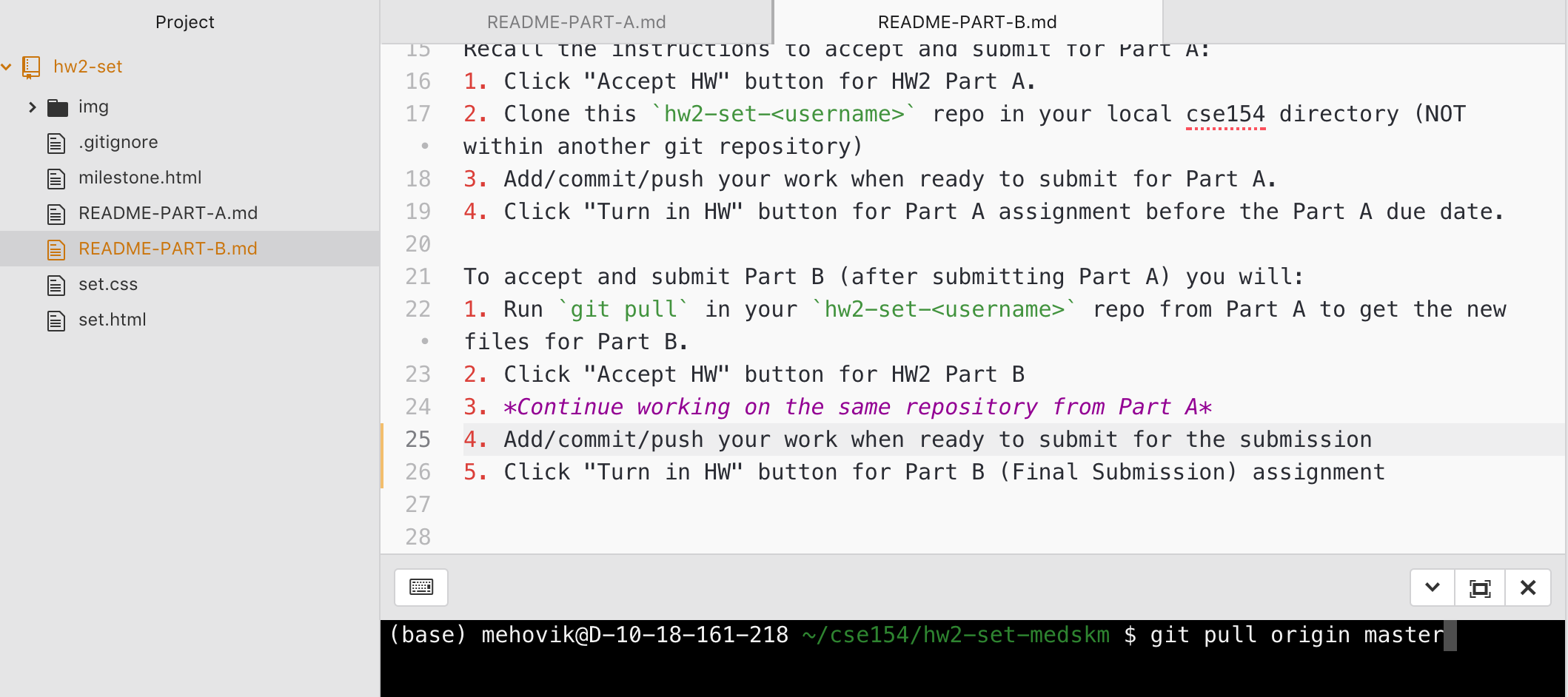 example of pulling from Atom platform ide terminal package