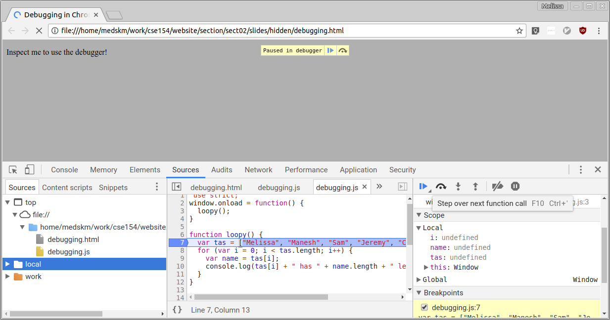 Chrome paused in debugger отключить