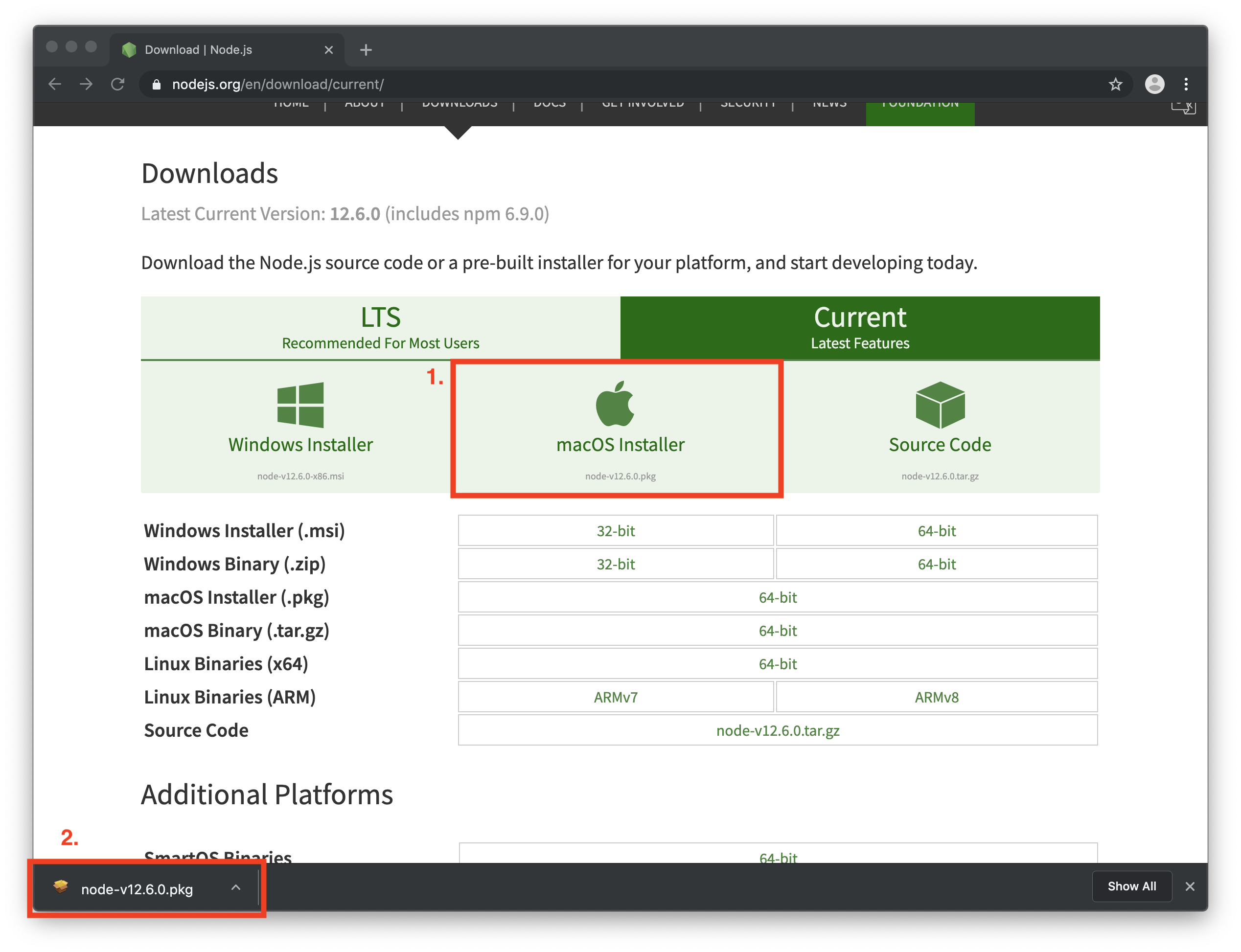 download node js for mac