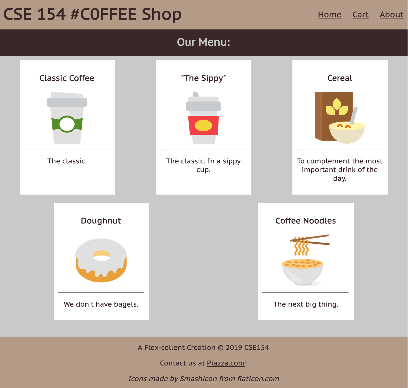 cafe output screenshot