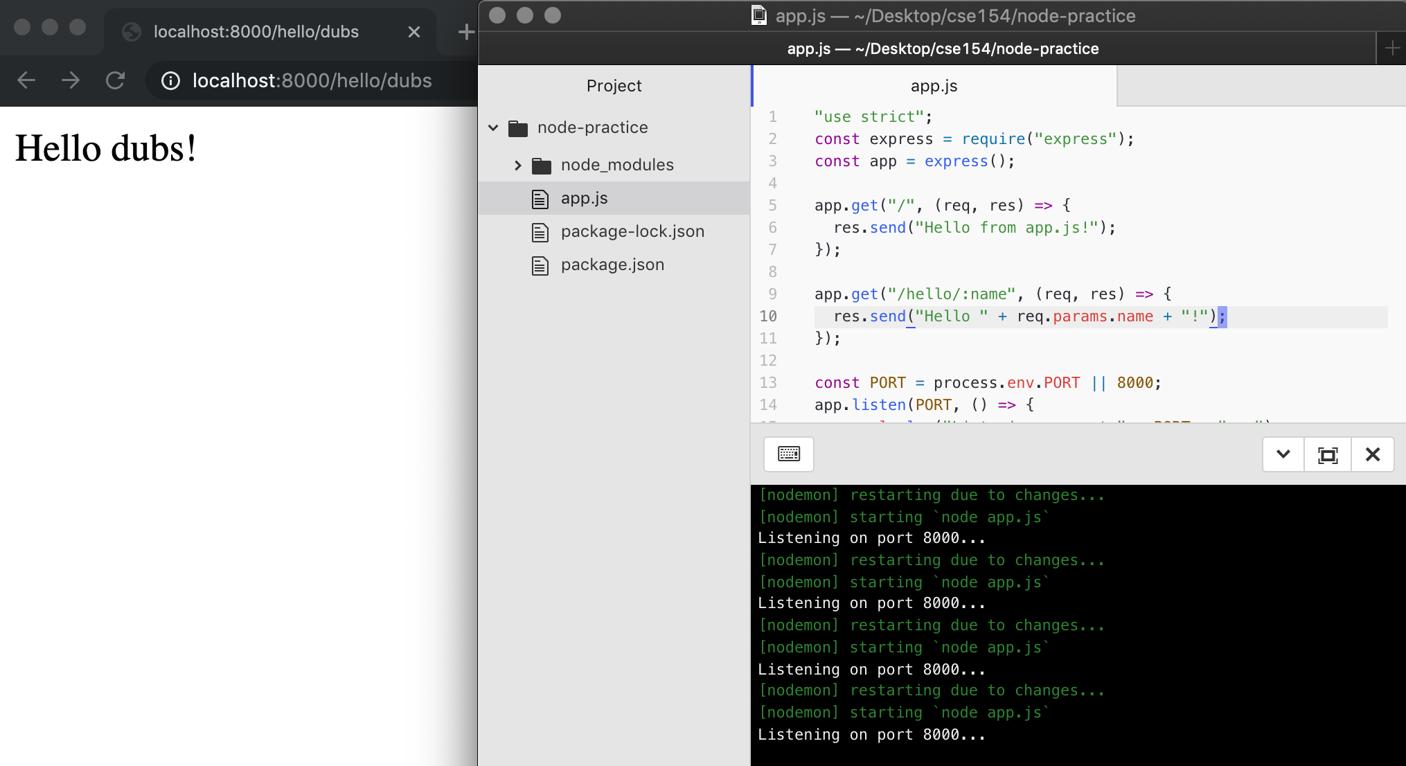 Viewing app output on localhost