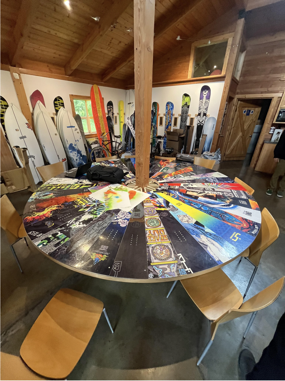 Table mad out of snowboards