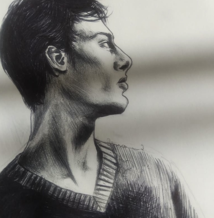 Old drawing of a man