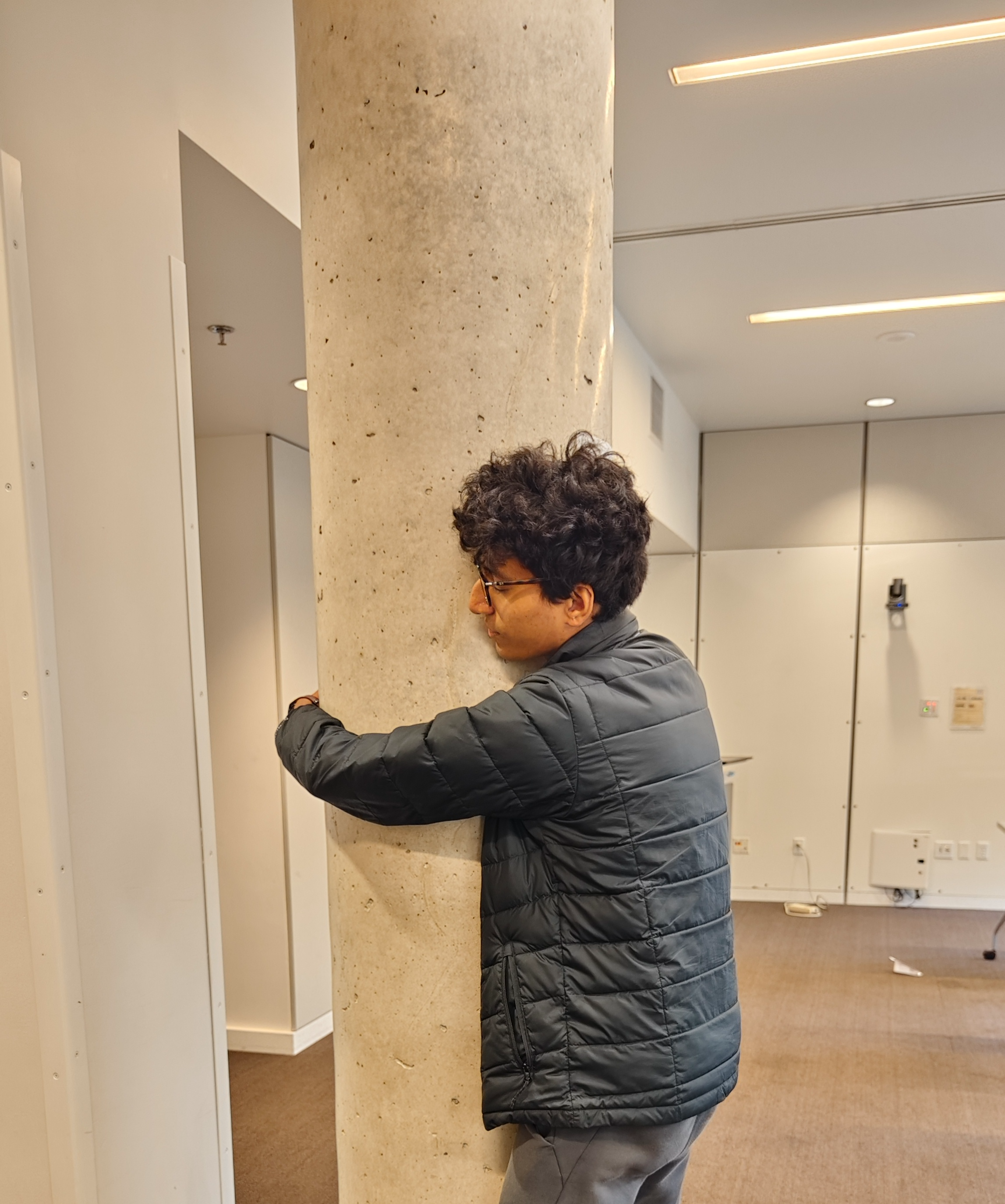 me hugging a pillar D: