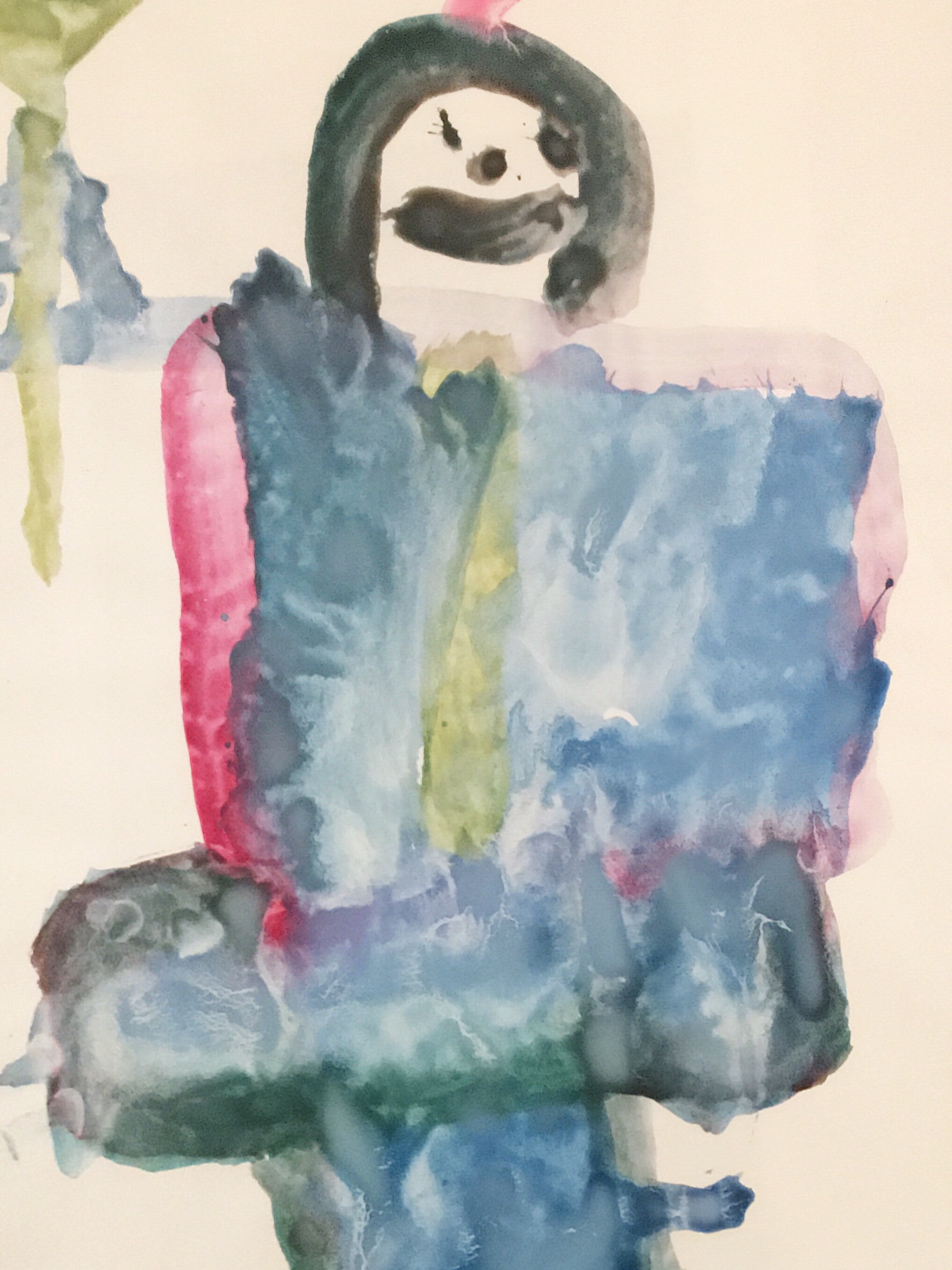 watercolor self portrait done at age 4