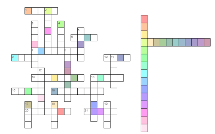 A colorful crossword puzzle