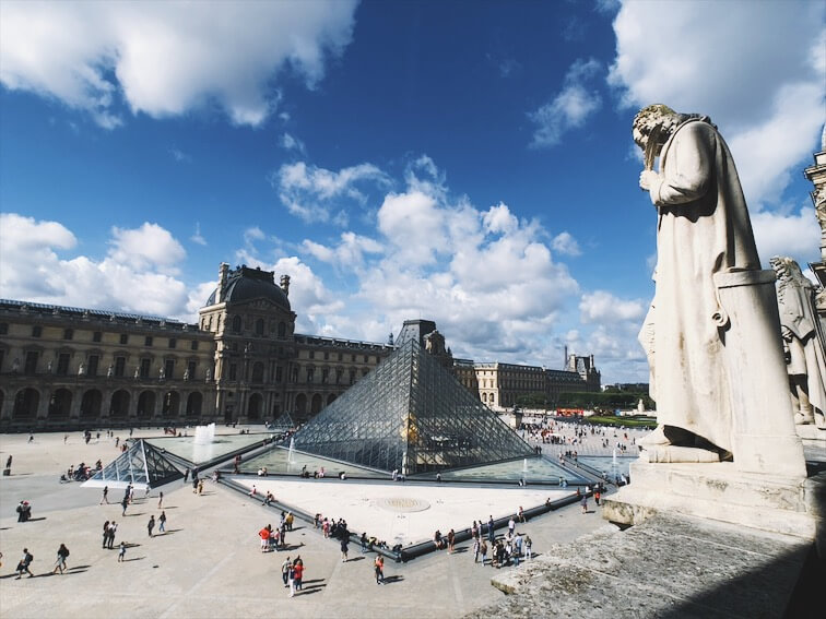 A photo of the Louvre from outside