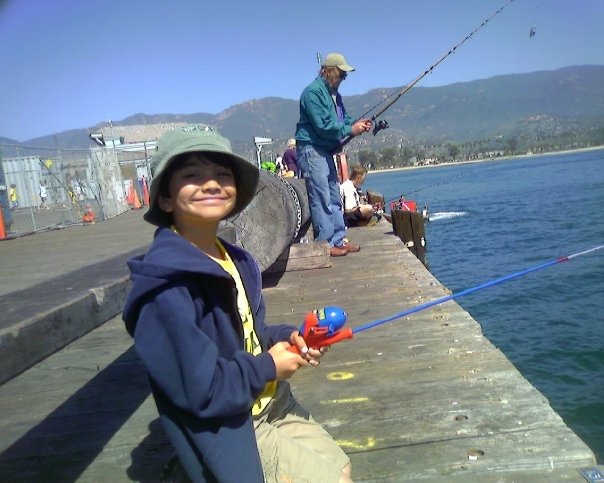 A picture of me fishing at the Santa Barbara pier