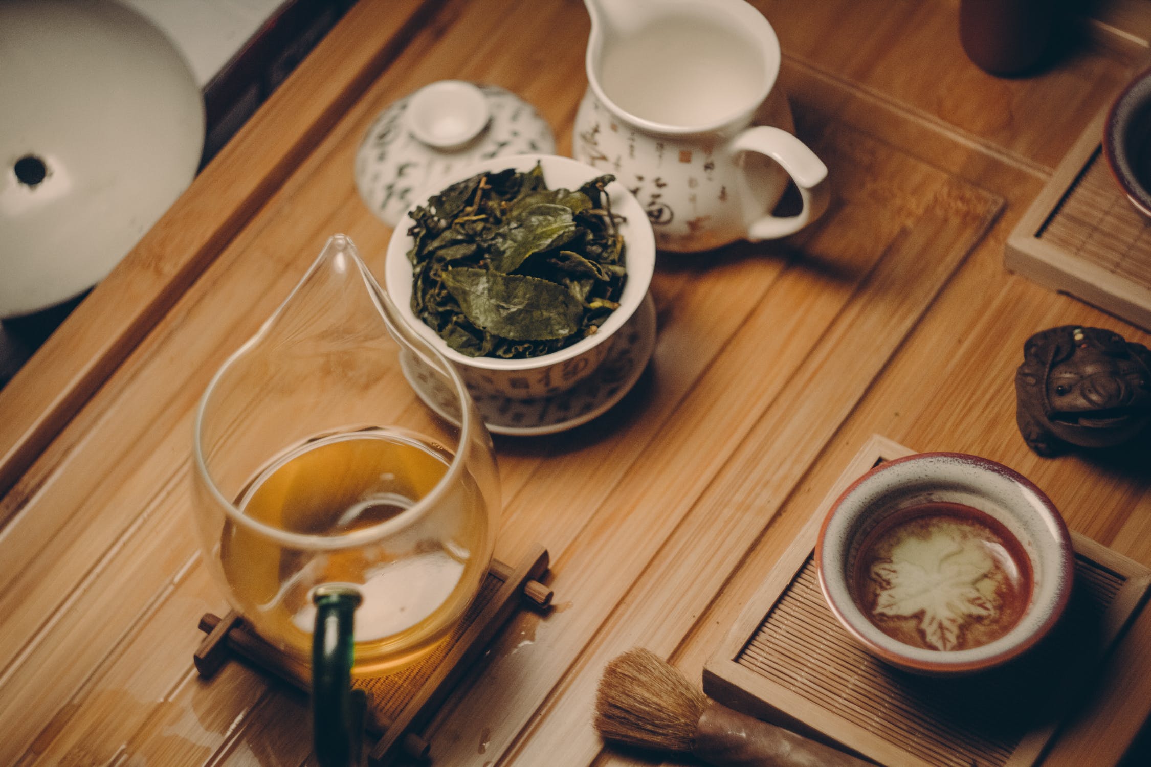 green tea and teapot