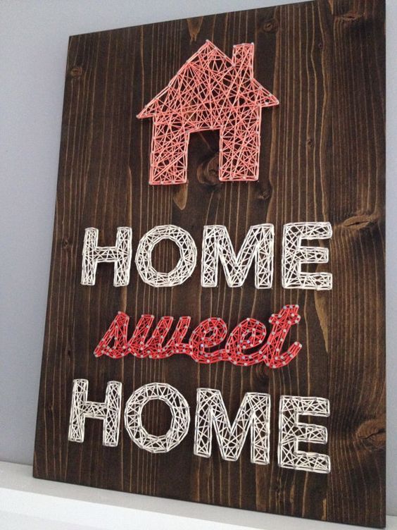 Home Sweet Home Sign String Art