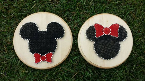 Mickey and Minnie String Art