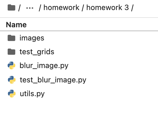 Homework 3 file directory in JupyterHub