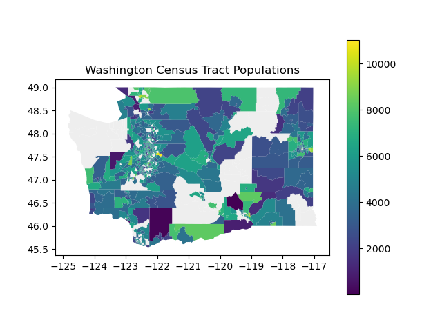 Washington census tract populations map