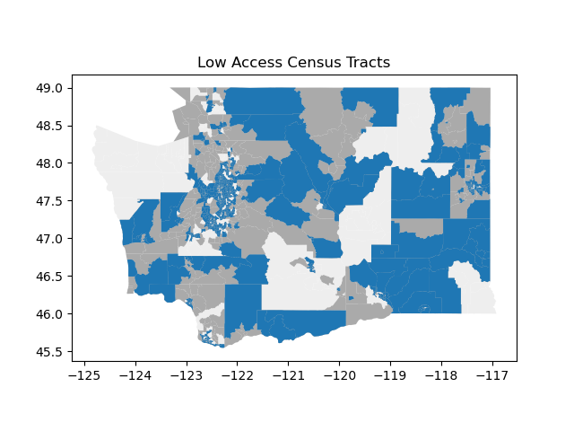 Washington state low access census tracts