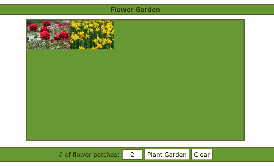 This is what the Flower Garden page looks like.