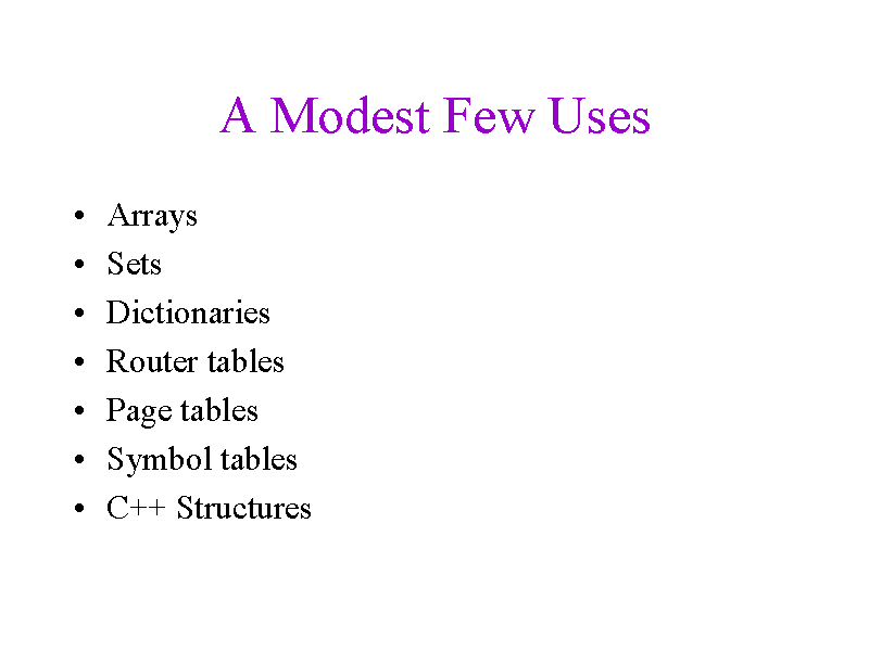 A Modest Few Uses