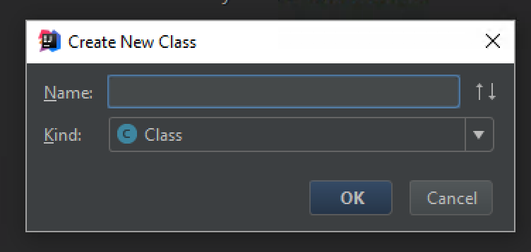 Screenshot: New Java Class
