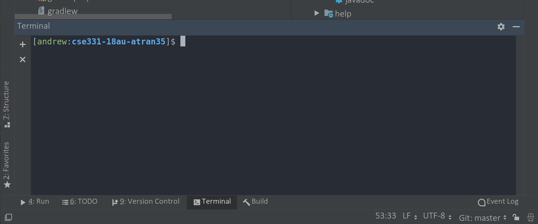 Screenshot: IntelliJ Terminal Tool Window