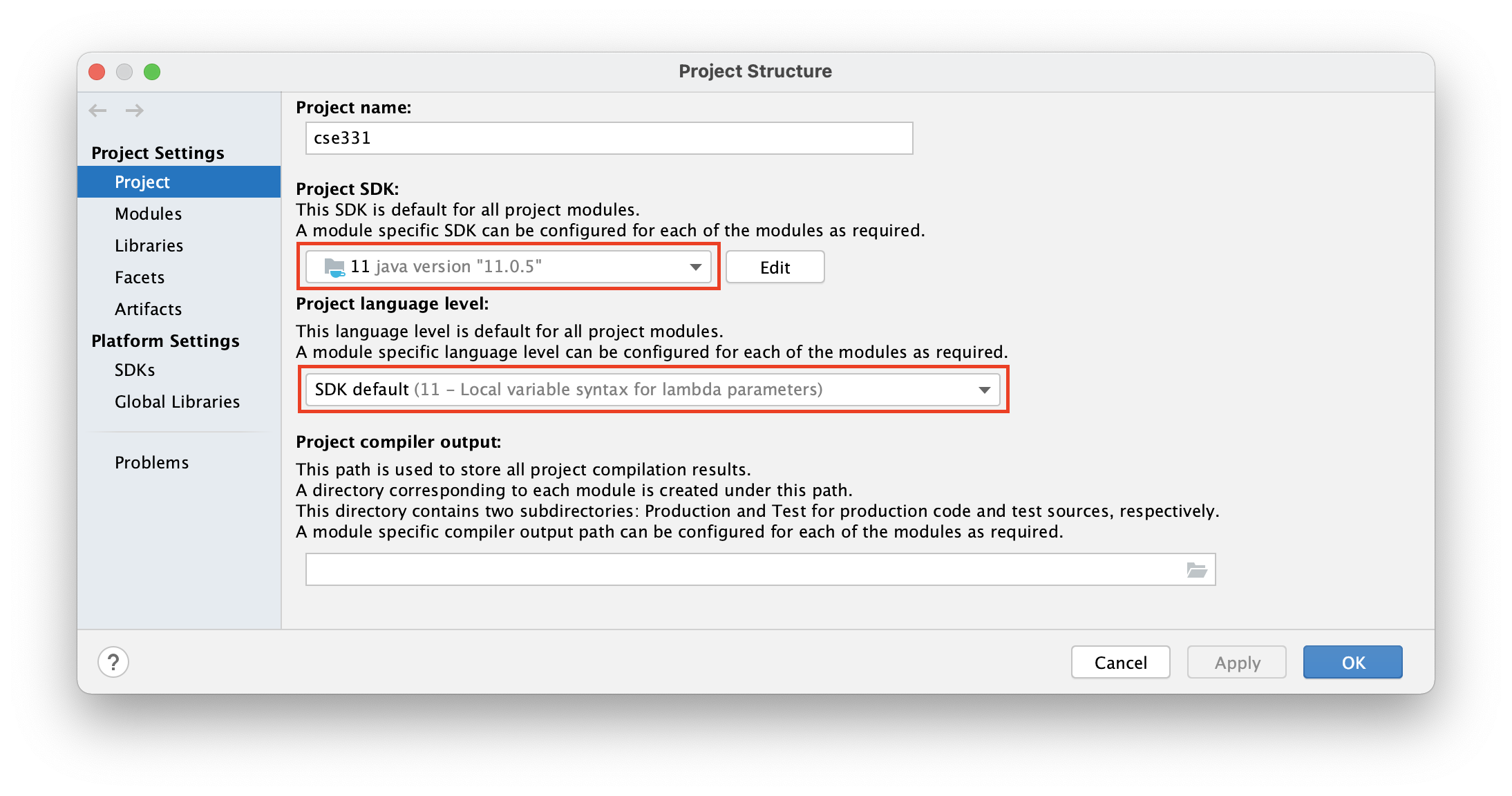 IntelliJ JDK Configuration Page