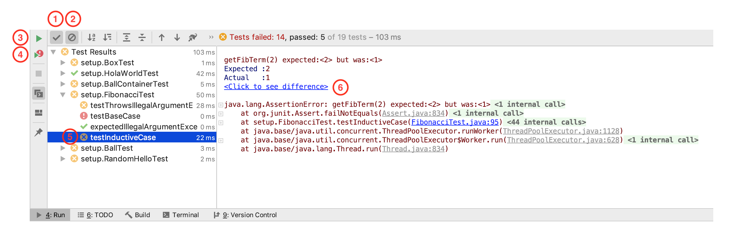 IntelliJ's test resuts window