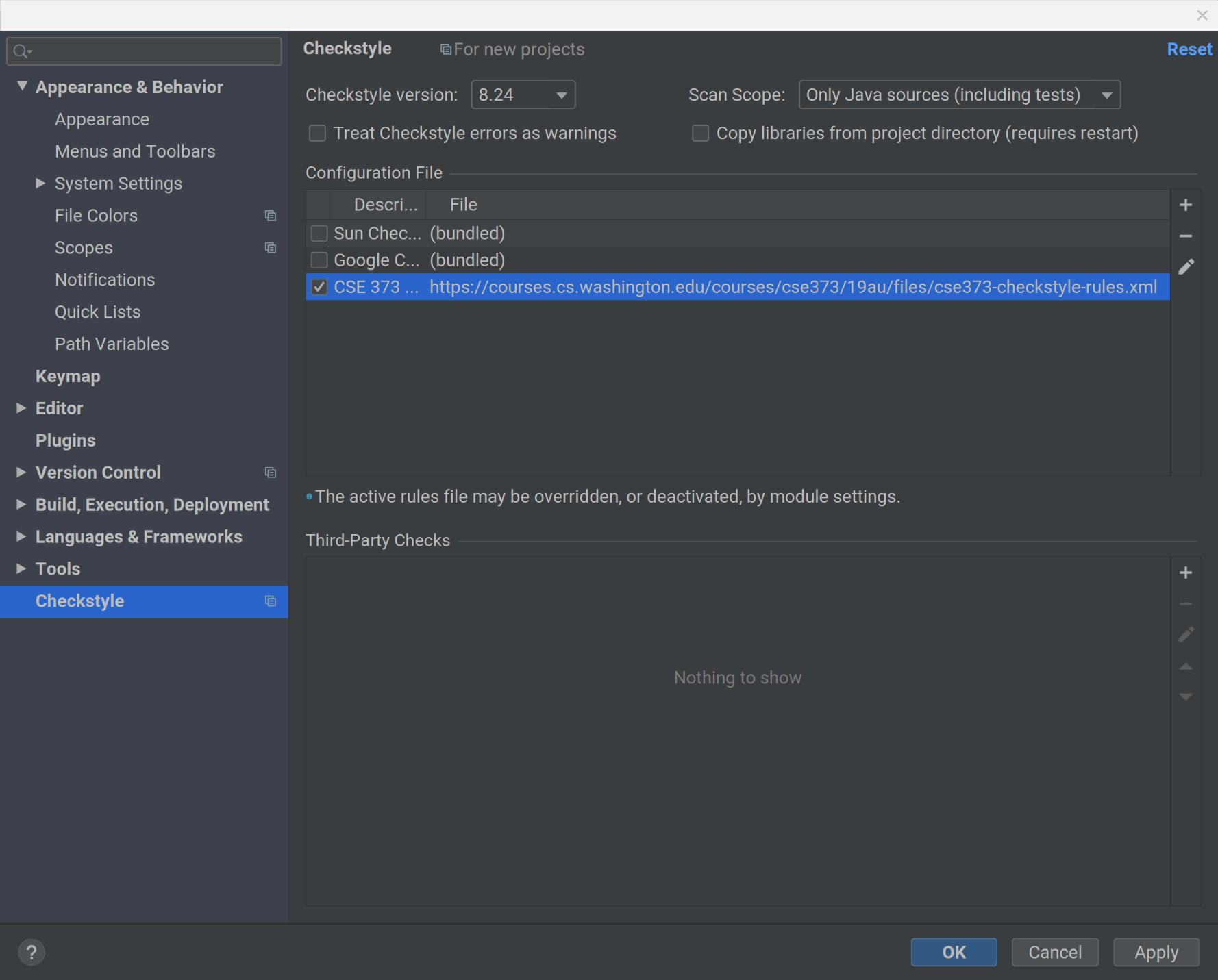 IntelliJ Checkstyle