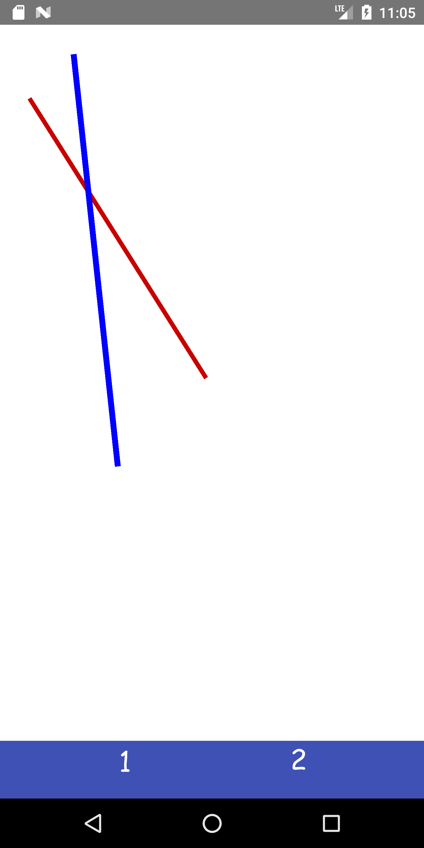 A red line starts from top left to the center of the screenshot. A blue line also is present